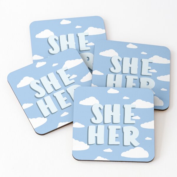 Item preview, Blue Clouds She/Her Pronouns  designed and sold by MoonMint.