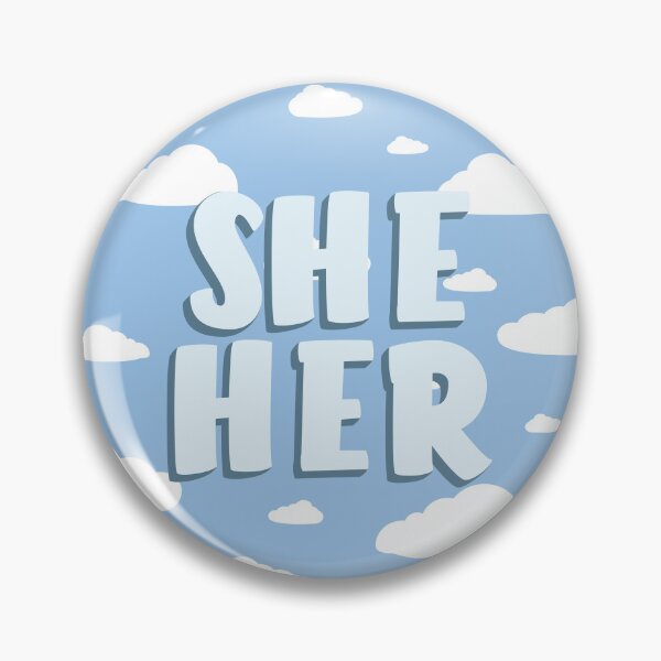 Item preview, Blue Clouds She/Her Pronouns  designed and sold by MoonMint.