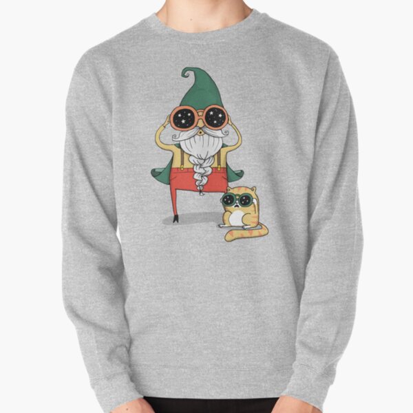 Wizard and Cat Pullover Sweatshirt