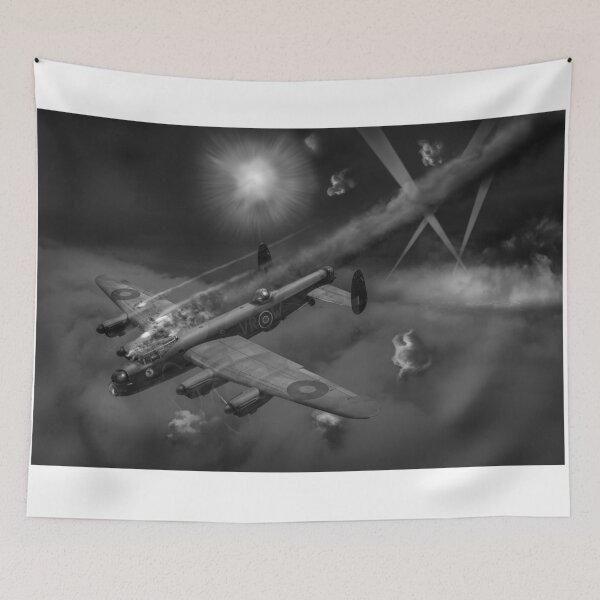 Item preview, Lancaster KB799 under fire B&W version designed and sold by Flight Artworks.