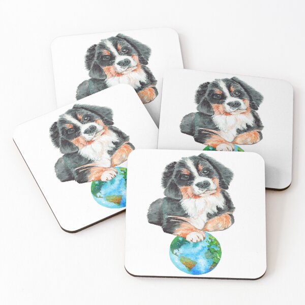 Item preview, Watercolor Bernese Mountain Dog Love Earth designed and sold by virillanissa.
