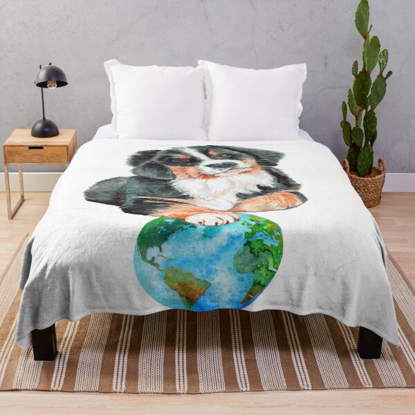 Item preview, Watercolor Bernese Mountain Dog Love Earth designed and sold by virillanissa.