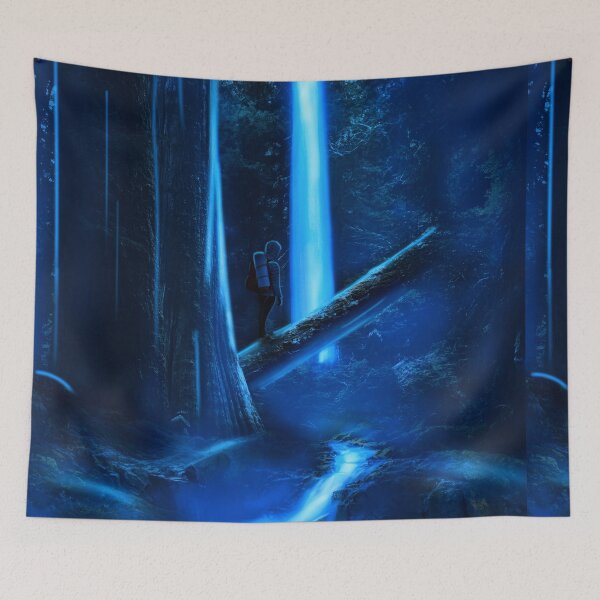 Item preview, Blue Forest Adventures glowing waterfall  designed and sold by Preety Padhiyar.