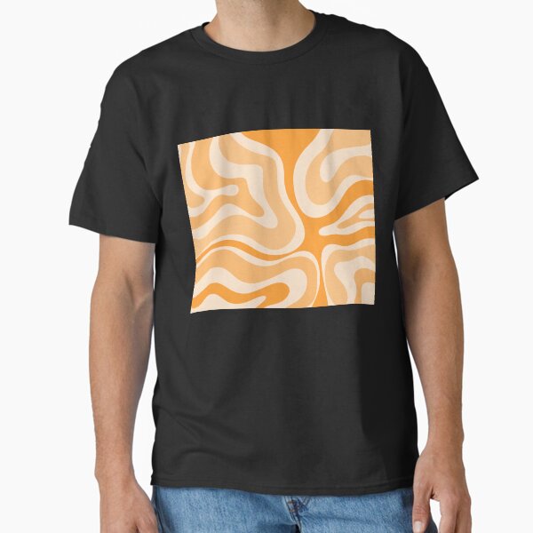 Item preview, Modern Retro Liquid Swirl Abstract in Light Pumpkin Orange designed and sold by kierkegaard.