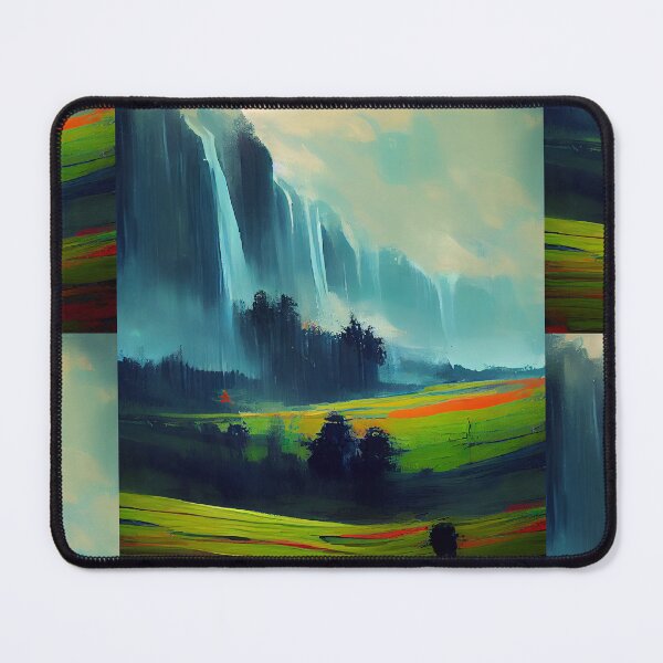 Item preview, Waterfall Landscape Artwork, wall art, painting, digital art, wallpaper designed and sold by UnlockingDesign.