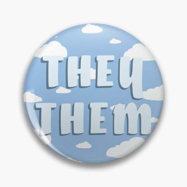 Item preview, Blue Clouds They/Them Pronouns  designed and sold by MoonMint.