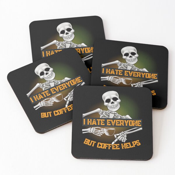 Item preview, Coffee helps, funny skeleton coffe design designed and sold by reka88.