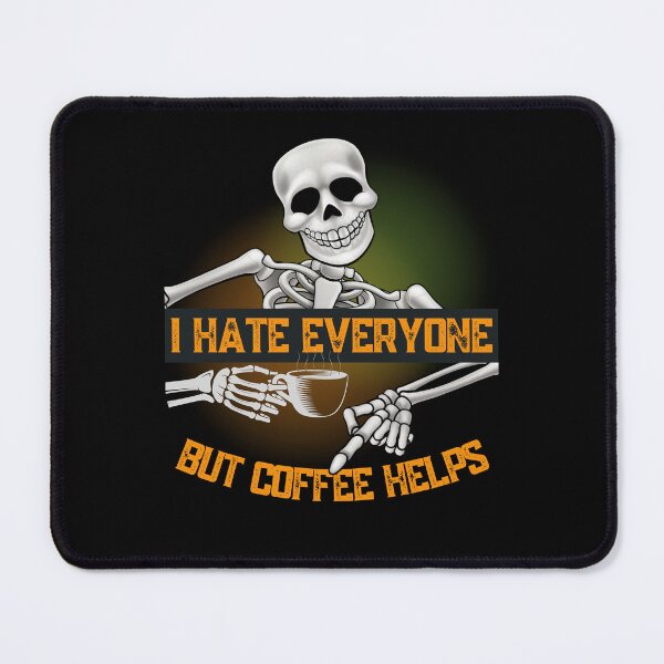 Item preview, Coffee helps, funny skeleton coffe design designed and sold by reka88.