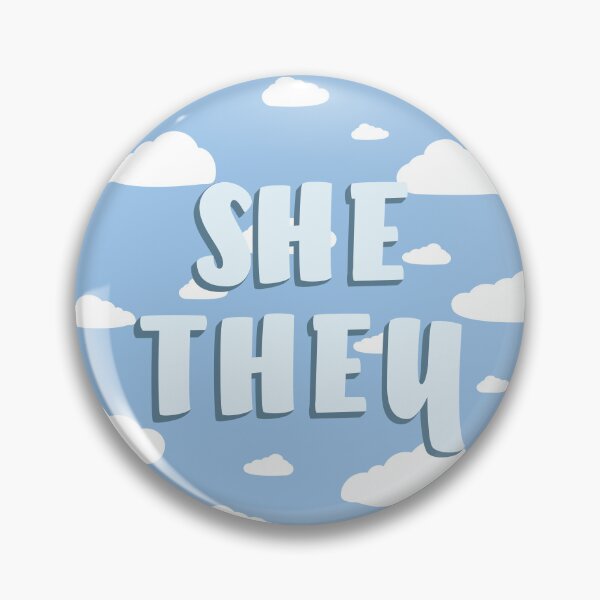 Item preview, Blue Clouds She/They Pronouns  designed and sold by MoonMint.