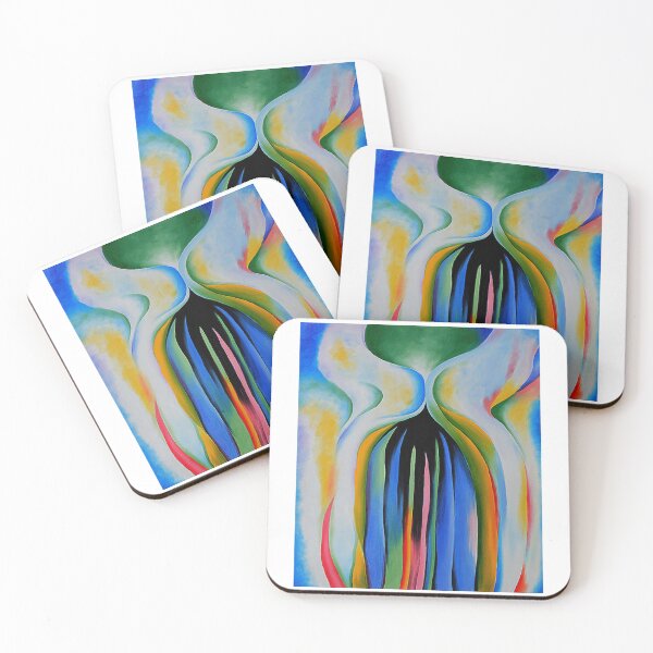 Item preview, Georgia O'Keeffe Gray line with black-blue-yellow designed and sold by TeeARTHY.