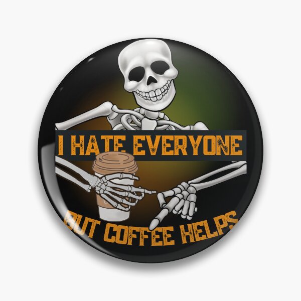 Item preview, Coffee helps, funny skeleton coffe design designed and sold by reka88.