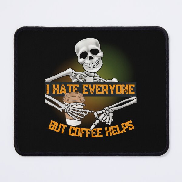 Item preview, Coffee helps, funny skeleton coffe design designed and sold by reka88.