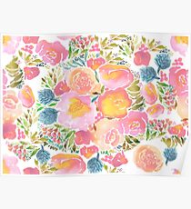Aquarell Blumen Poster