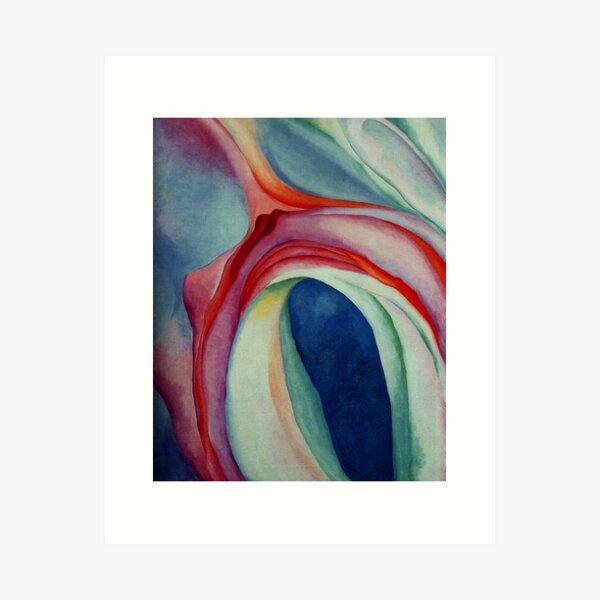 Item preview, Georgia O'Keeffe  Music  pink and blue  designed and sold by TeeARTHY.