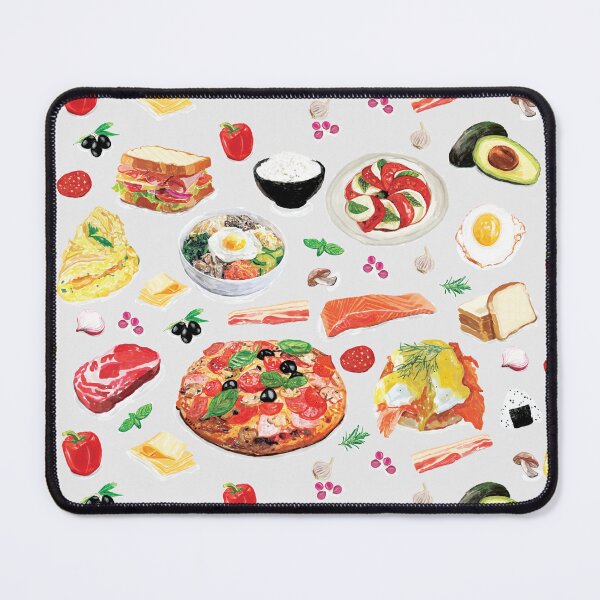 Item preview, Assorted Cuisine - Magherita Pizza, Caprese Salad, Avocado, Bibimbap, Ham Sandwich, Egg Benedict and More designed and sold by Alicia Chee.