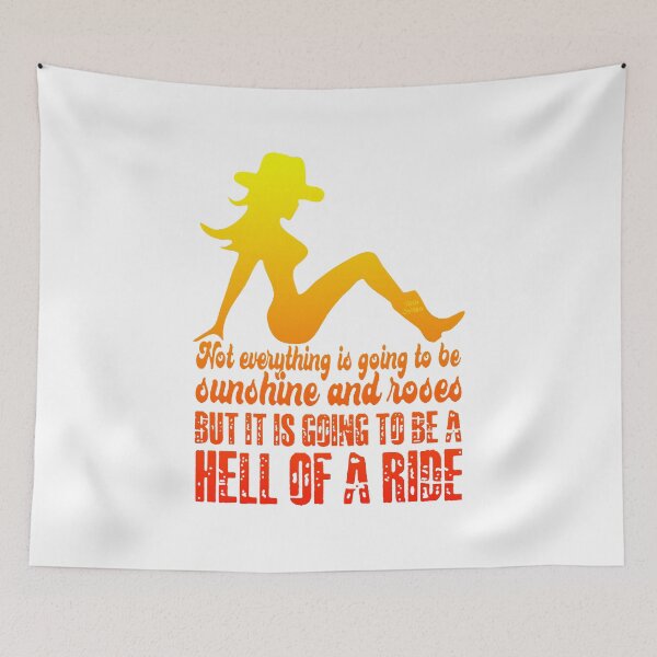 Item preview, Hell Of A Ride; Cowgirl; designed and sold by StickerApe.