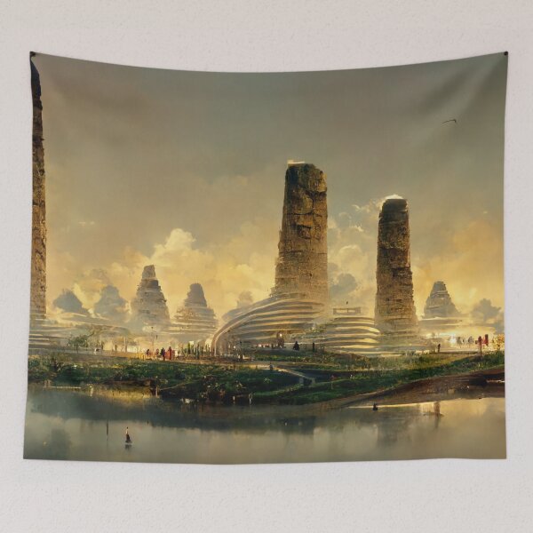 Item preview, Smart city in ancient times designed and sold by Riverside-Moon.