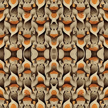 Artwork thumbnail, Squirrels seamless pattern by Riverside-Moon