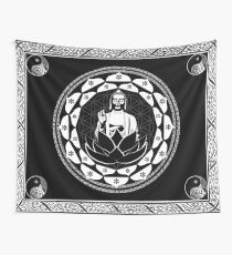 Buddha Black & White Yin & Yang Flower Of Life Wall Tapestry