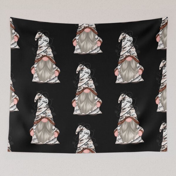 Item preview,  Spooky Full Bearded Gnome with Spiders and Pumpkins designed and sold by Trinket-Trickster.