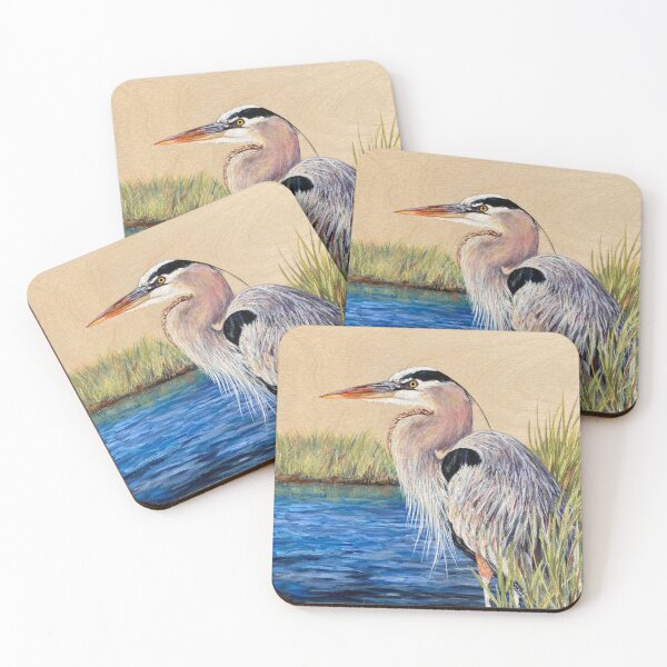 Item preview, Great Blue Heron in marsh designed and sold by Cheri Isham.