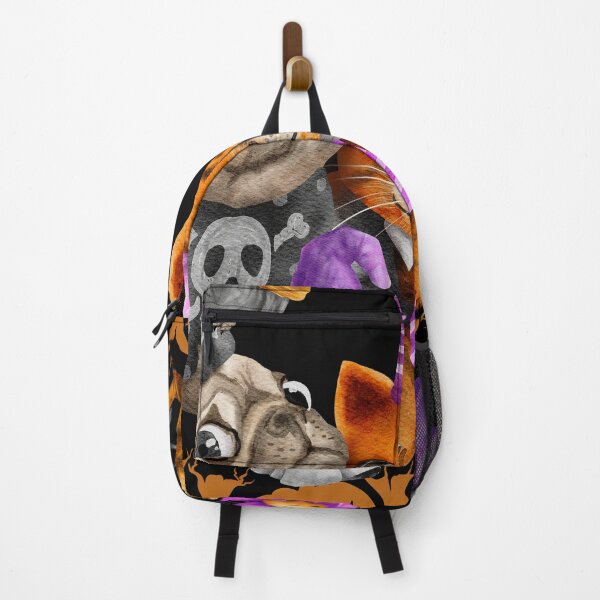 Item preview, Spooky Witchy Pug & Cute Baby Tiger Cyber-Halloween Digital Design designed and sold by mangaworldart.