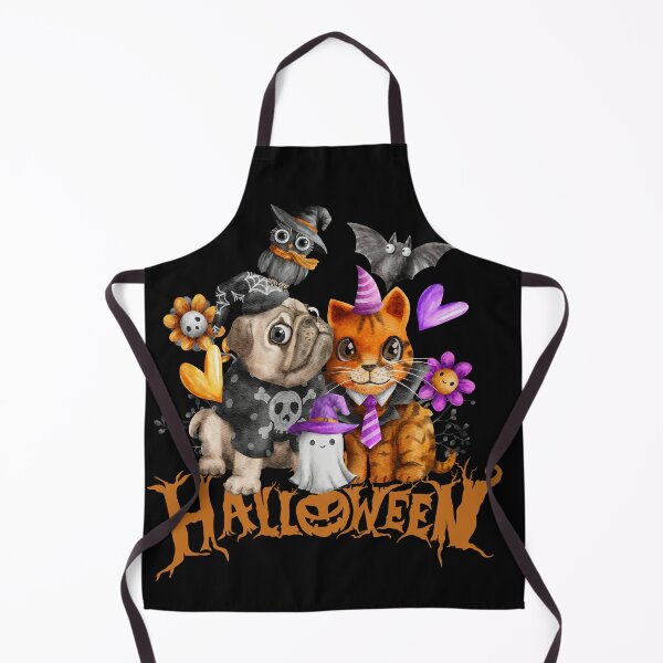 Item preview, Spooky Witchy Pug & Cute Baby Tiger Cyber-Halloween Digital Design designed and sold by mangaworldart.