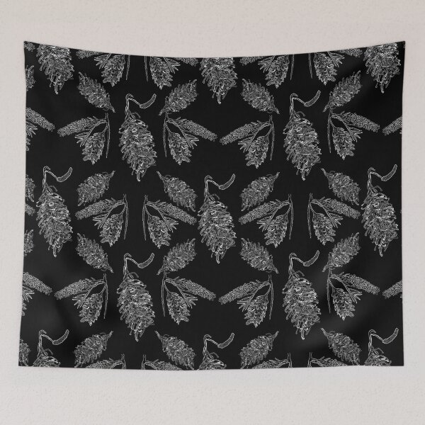 Item preview, Black and White Australian Floral Print designed and sold by Annalee Beer.