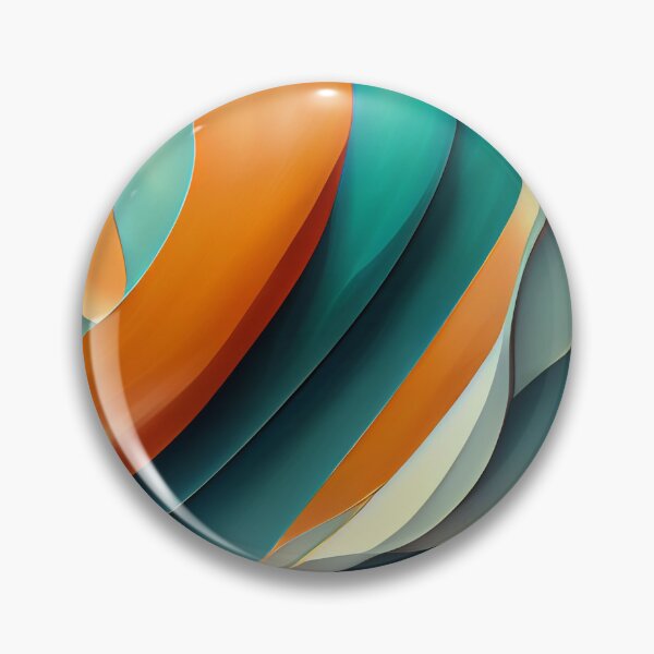Item preview, Waves and Curves in Teal and Orange  - Created by A.I. designed and sold by Created-by-AI.