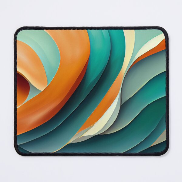 Item preview, Waves and Curves in Teal and Orange - Created by A.I. designed and sold by Created-by-AI.