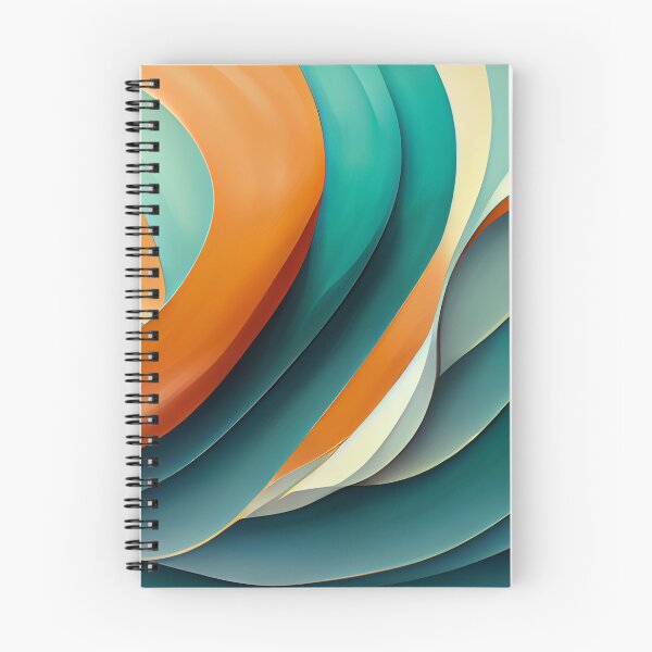 Item preview, Waves and Curves in Teal and Orange  - Created by A.I. designed and sold by Created-by-AI.