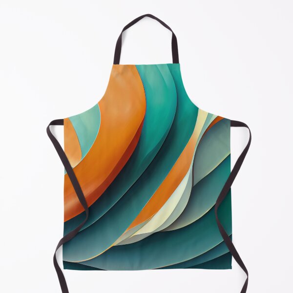 Item preview, Waves and Curves in Teal and Orange  - Created by A.I. designed and sold by Created-by-AI.