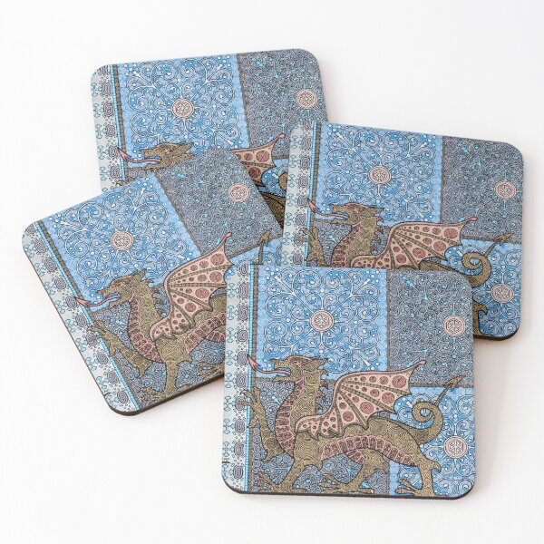 Item preview, Medieval Dragon in Blue designed and sold by DrKimsFineArt.