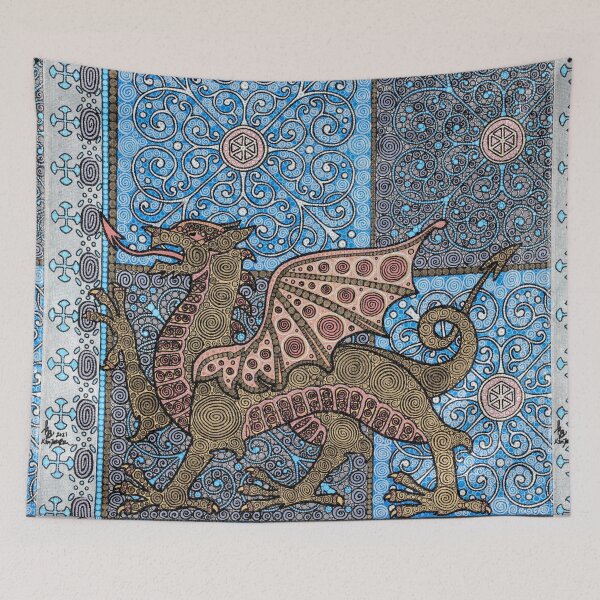Item preview, Medieval Dragon in Blue designed and sold by DrKimsFineArt.