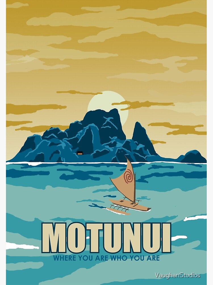 Thumbnail 3 of 3, Art Print, Motunui Travel Poster designed and sold by VaughanStudios.