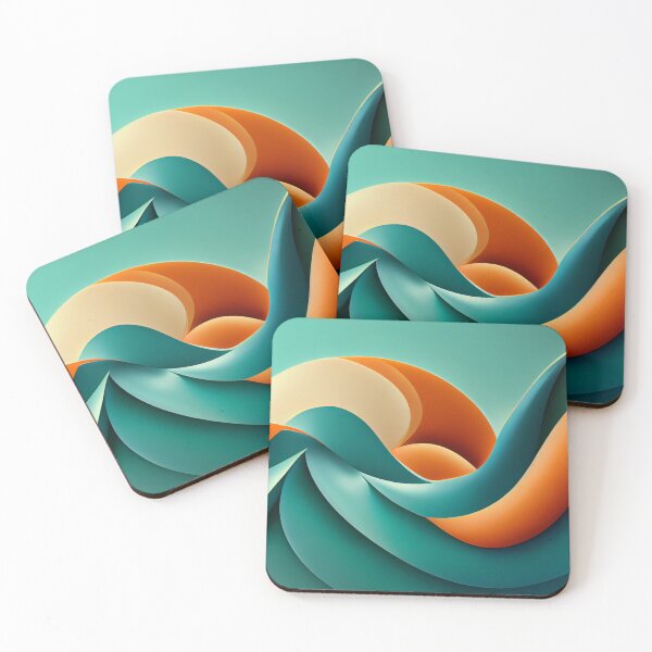 Item preview, Patterns in Teal and Orange 2  - Created by A.I. designed and sold by Created-by-AI.
