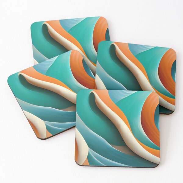 Item preview, Patterns in Teal and Orange 3  - Created by A.I. designed and sold by Created-by-AI.