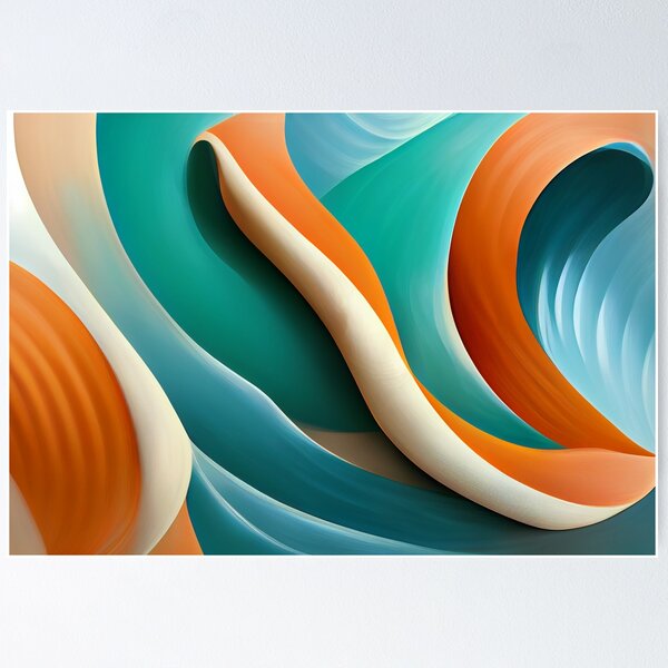 Item preview, Patterns in Teal and Orange 3  - Created by A.I. designed and sold by Created-by-AI.