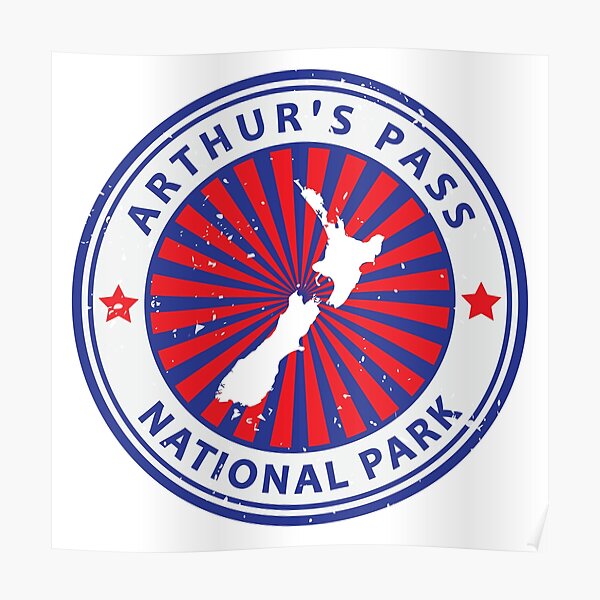 "Arthur's Pass National Park New Zealand Country Symbol" Poster for