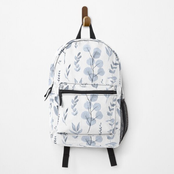 Item preview, Eucalyptus watercolor blue lineal pattern designed and sold by Anis Illustration.