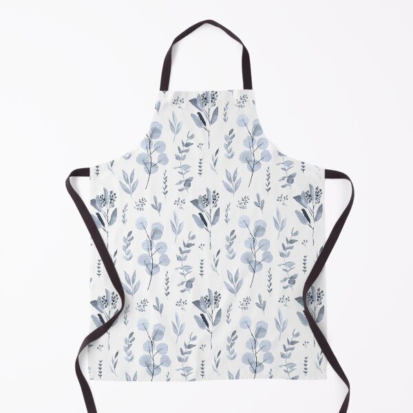 Item preview, Eucalyptus watercolor blue lineal pattern designed and sold by Anis Illustration.