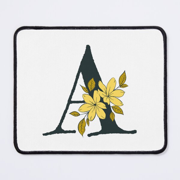 Item preview, Yellow floral A monogram designed and sold by Coffee Lifestyle.