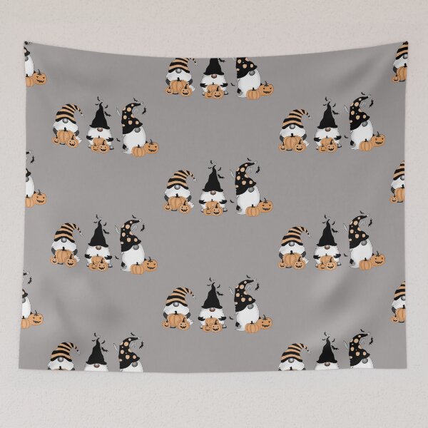 Item preview, 3 Cute Halloween Gnomes with Jack O Lanterns designed and sold by Trinket-Trickster.