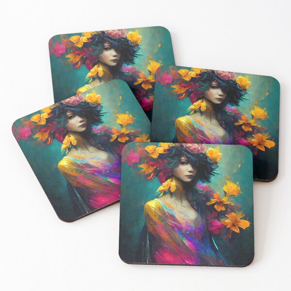 Item preview, Girl with Colorful Flowers - best selling  designed and sold by Aditya Bhole.