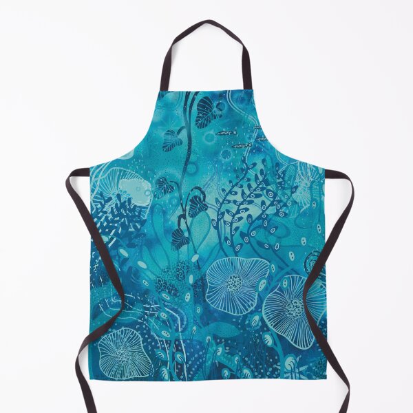 Item preview, Turquoise underwater Sea scape filled with waterplants, seagrass and jellyfish designed and sold by marina63.