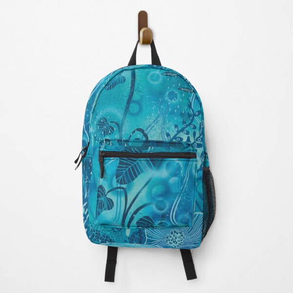 Item preview, Turquoise underwater Sea scape filled with waterplants, seagrass and jellyfish designed and sold by marina63.