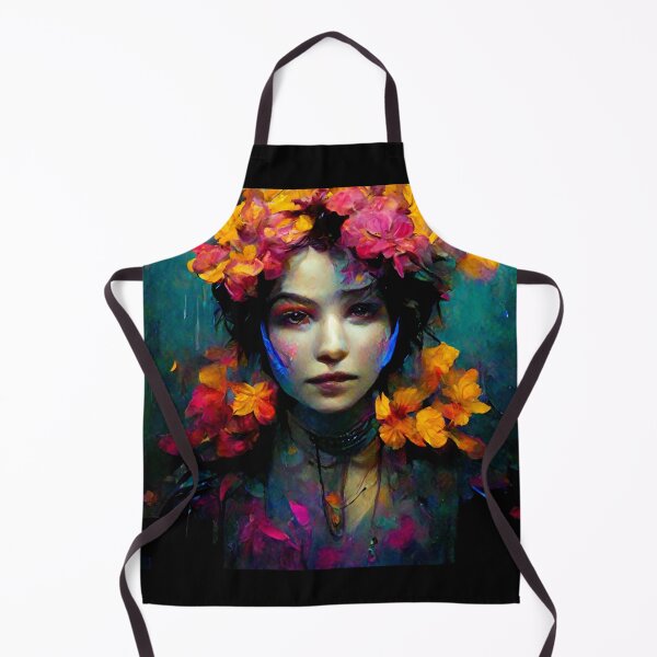 Item preview, Girl with Colorful Flowers Portrait - best selling  designed and sold by Aditya Bhole.