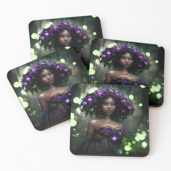 Item preview, Girl with Glowing Purple Flowers - best selling  designed and sold by Aditya Bhole.