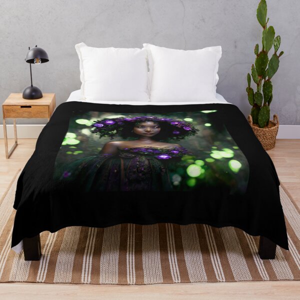 Item preview, Girl with Glowing Purple Flowers - best selling designed and sold by Aditya Bhole.