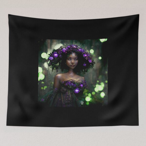Item preview, Girl with Glowing Purple Flowers - best selling  designed and sold by Aditya Bhole.